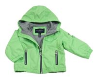Zelená šusťáková lehce zateplená bunda s kapucí  