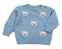 Světlemodrý svetr s medvídky Nutmeg