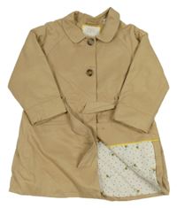 Béžový šusťákový jarní kabát s páskem Zara