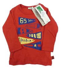 Nové - Červené triko s vlajkami Benetton