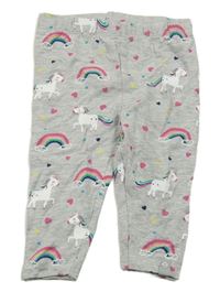 Světlešedé legíny s duhami a jednorožci Liegelind