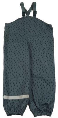 Khaki-tmavomodré šusťákové voděodolné laclové kalhoty Tchibo