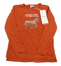 Nové - Oranžové triko s koněm S. Oliver