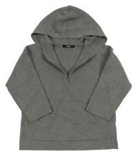 Šedý svetr s kapucí Next