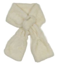 Smetanová kožešinová šála 