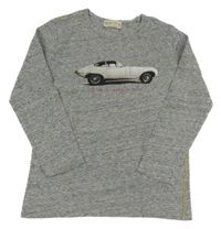 Šedé melírované triko s autem Zara