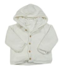 Bílý propínací podšitý svetr s kapucí Matalan