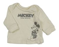 Smetanové žebrované triko s Mickeym George