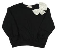 Černá mikina s bílou mašlí H&M