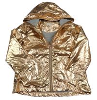 Bronzová lesklá jarní bunda s kapucí Crafted