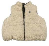 Béžová huňatá oboustranná zateplená vesta Matalan