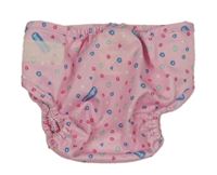 Růžové květované neoprenové kalhotky 