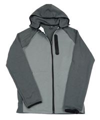 Šedo-antracitová propínací mikina s kapucí 