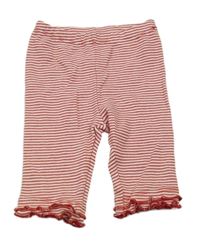 Bílo-červené pruhované legíny 