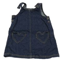 Tmavomodré laclové riflové šaty se srdíčky Denim Co.