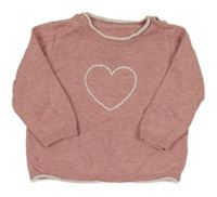 Růžový svetr se srdcem M&S