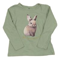 Světlezelené triko s králíčkem H&M