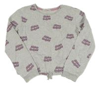 Světlešedá crop mikina s nápisy H&M