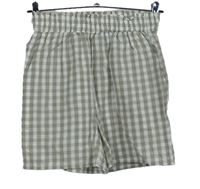 Dámské béžovo-bílé kostkované plátěné kraťasy Primark 