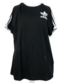 Pánské černé tričko s pruhy Adidas 