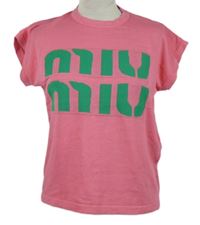 Dámské růžové úpletové triko s nápisem 