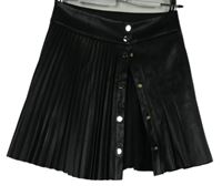 Dámská černá koženková plisovaná propínací sukně Zara 