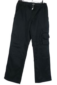 Nové - Pánské černé podšité pracovní kalhoty Powerfix vel. 34