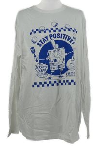 Pánské bílé triko se SpongeBobem 