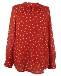 Dámská červená puntíkovaná šifonová halenka New Look 