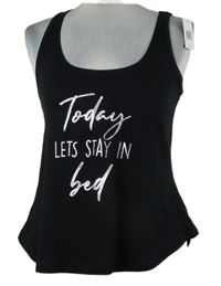 Nové - Dámský černý pyžamový top s nápisem Peacocks 