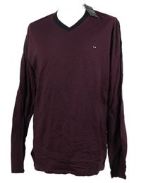 Nové - Pánské vínové puntíkované triko Eden Park 