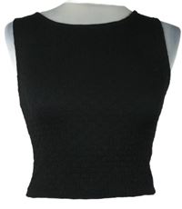 Dámský černý strukturovaný crop top Primark 