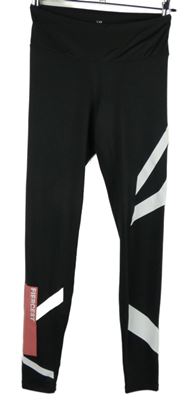 Dámské černo-bílo-růžové pruhované sportovní legíny H&M
