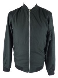 Pánský černý šusťákový bomber Pull&Bear 