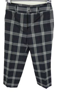 Dámské tmavomodré kostkované crop kalhoty Aquascutum 