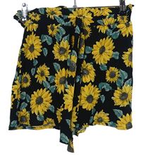 Dámské černo-žluté květované sukňové kraťasy H&M
