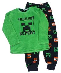 Zeleno-černé chlupaté pyžamo - Minecraft Primark