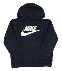 Tmavomodrá mikina s logem a kapucí Nike