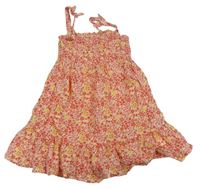 Bílé květinové žabičkové šaty Primark