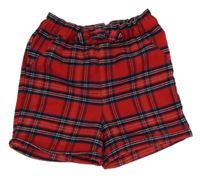 Červeno-bílo-tmavomodré kostkované kraťasy H&M