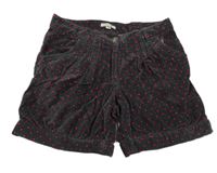 Šedé sametové manšestrové kraťasy s puntíky Vertbaudet