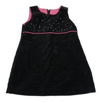 Černé sametové šaty s korálky Laura Ashley