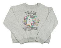 Šedá crop mikina s jednorožcem Primark 