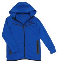 Safírová propínací mikina s potiskem a kapucí F&F