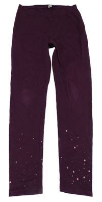 Fialové tregíny s flitry Yigga