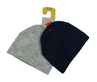 Nové - 2x čepice tmavomodrá+ šedá Primark