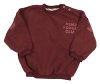 Vínová oversize mikina s nápisem George