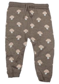 Hnědé pletené kalhoty s houbičkami 