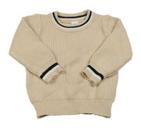 Světlebéžový svetr s proužkem Shein