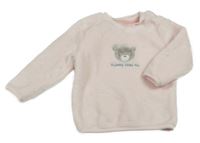 Světlerůžová chlupatá mikina s medvědem Little nutmeg